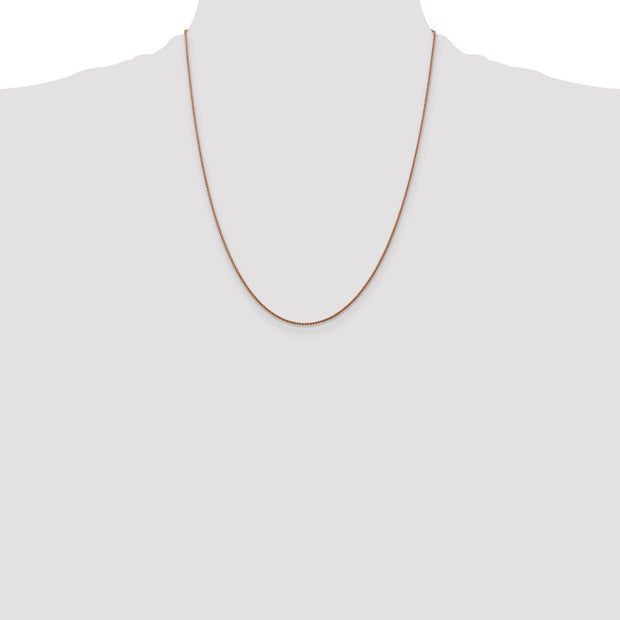 14K Rose Gold 1.05mm Diamond-cut Spiga with Lobster Clasp Chain