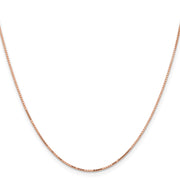 14K Rose Gold .95mm Box Link with Lobster Clasp Chain