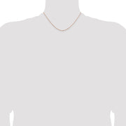 14K Rose Gold .95mm Box Link with Lobster Clasp Chain