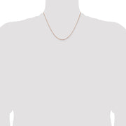 14K Rose Gold .95mm Box Link with Lobster Clasp Chain