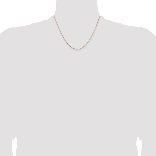 14K Rose Gold .95mm Box Link with Lobster Clasp Chain