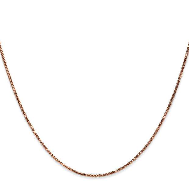 14K Rose Gold 1.05mm Diamond-cut Spiga with Lobster Clasp Chain
