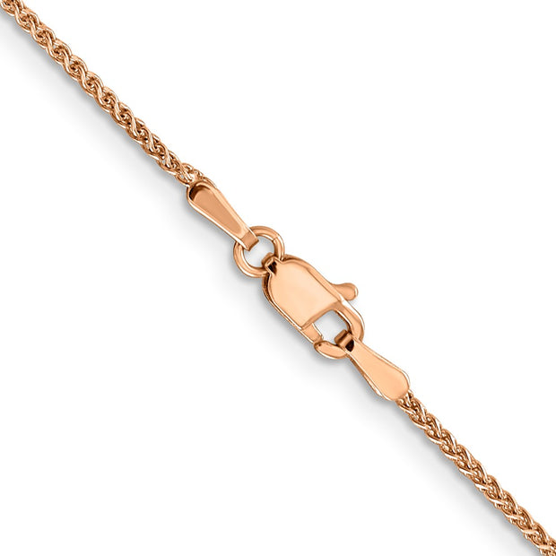 14K Rose Gold 1.05mm Diamond-cut Spiga with Lobster Clasp Chain