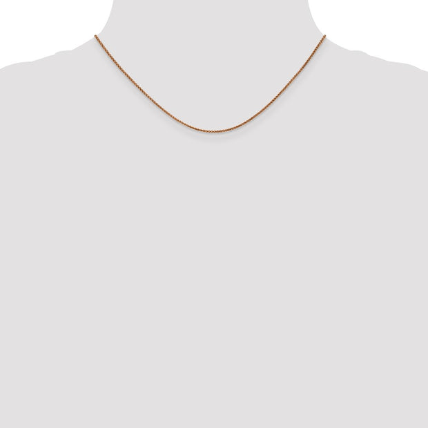 14K Rose Gold 1.05mm Diamond-cut Spiga with Lobster Clasp Chain