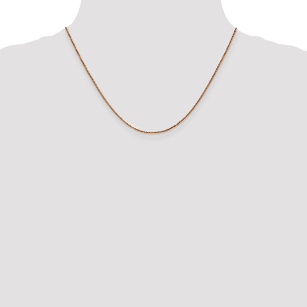 14K Rose Gold 1.05mm Diamond-cut Spiga with Lobster Clasp Chain