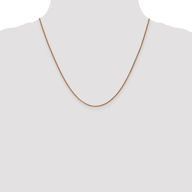 14K Rose Gold 1.05mm Diamond-cut Spiga with Lobster Clasp Chain