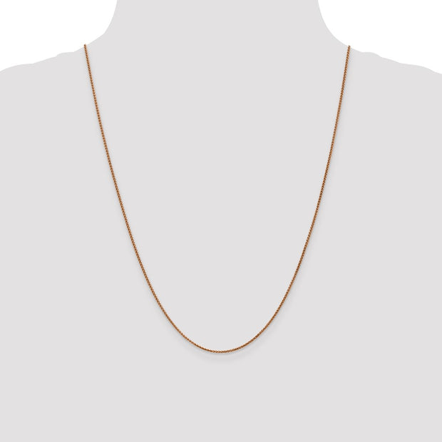 14K Rose Gold 1.25mm Diamond-cut Spiga with Lobster Clasp Chain