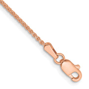 14K Rose Gold 1.25mm Diamond-cut Spiga with Lobster Clasp Bracelet