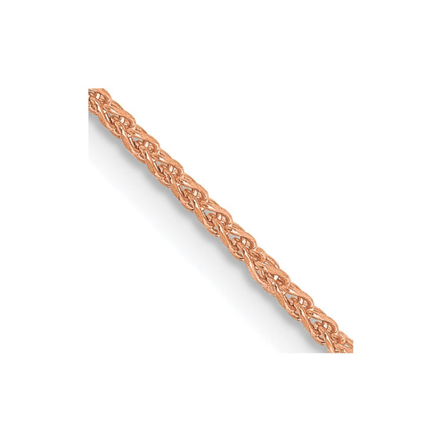 14K Rose Gold 1.05mm Diamond-cut Spiga with Lobster Clasp Chain