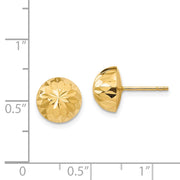 14k Madi K Polished & Diamond-Cut 9mm Button Post Earrings
