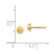 14k Madi K Diamond Cut 4mm Half-Ball Post Earrings