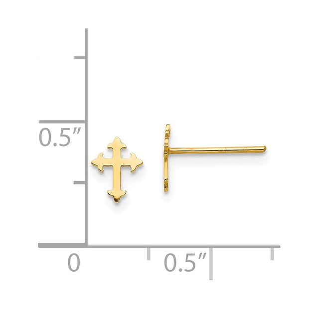 14K Madi K Polished Cross Post Earrings