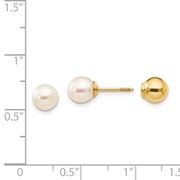 14k Madi K Reversible FW Cultured Pearl & Bead Earrings