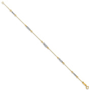 14K Two-Tone Mirror Beaded Bracelet