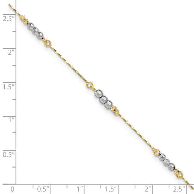14K Two-Tone Mirror Beaded Bracelet