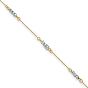 14K Two-Tone Mirror Beaded Bracelet