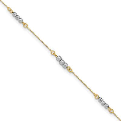 14K Two-Tone Mirror Beaded Bracelet