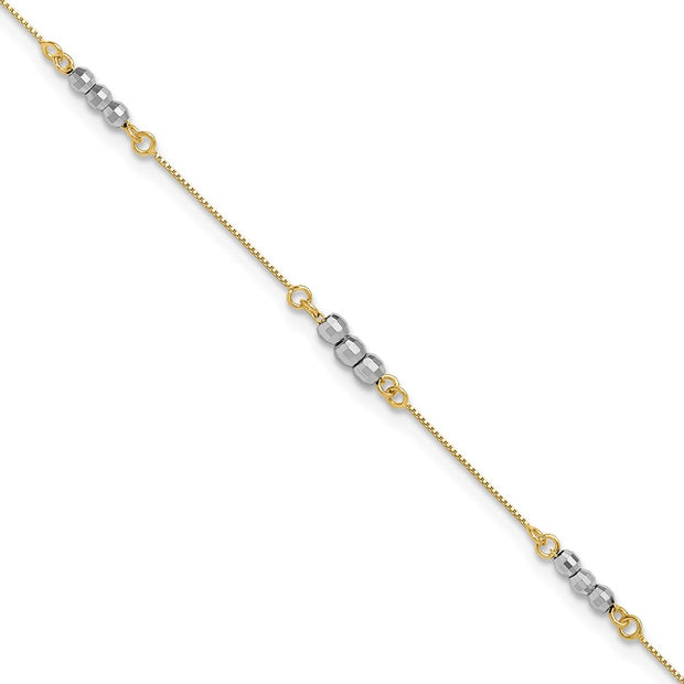 14K Two-Tone Mirror Beaded Bracelet