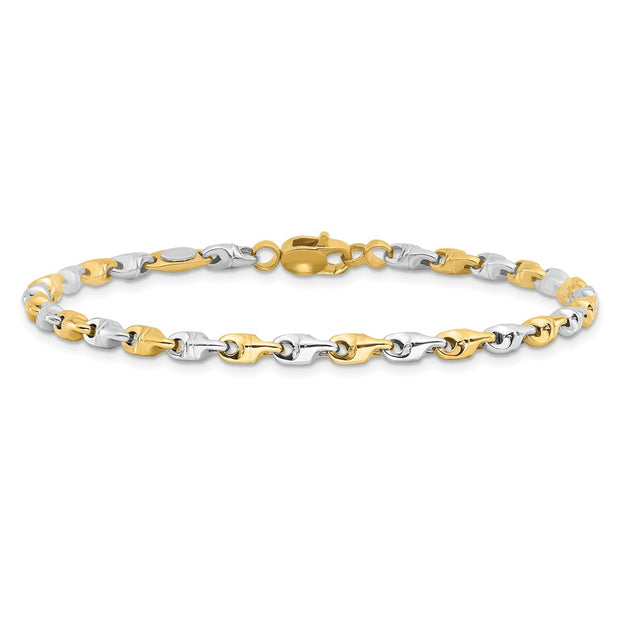 14k Two-Tone Polished Fancy Link Bracelet