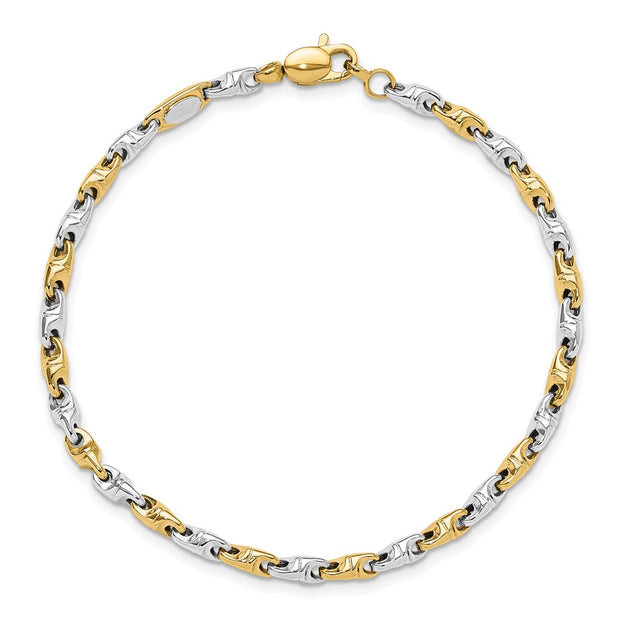 14k Two-Tone Polished Fancy Link Bracelet