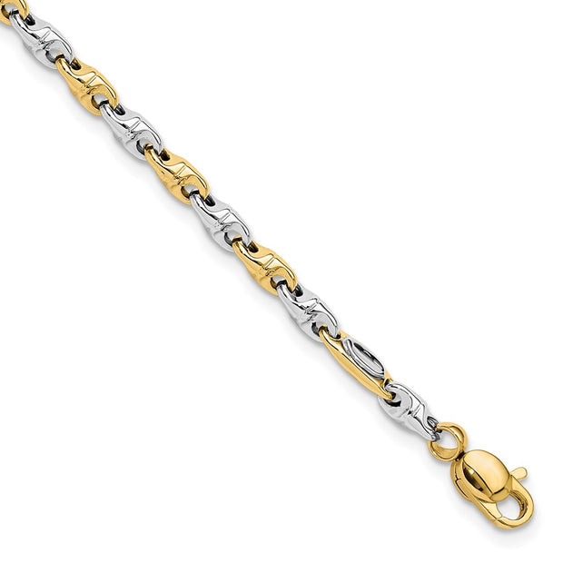 14k Two-Tone Polished Fancy Link Bracelet