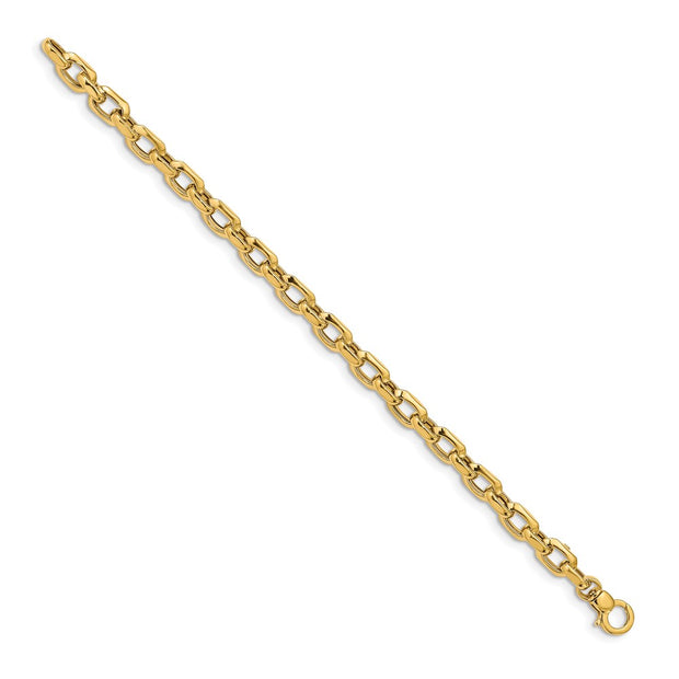 14K Polished 6.75mm Fancy Cable Link Bracelet