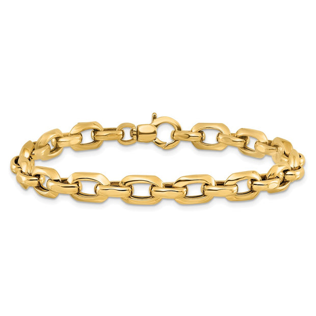 14K Polished 6.75mm Fancy Cable Link Bracelet