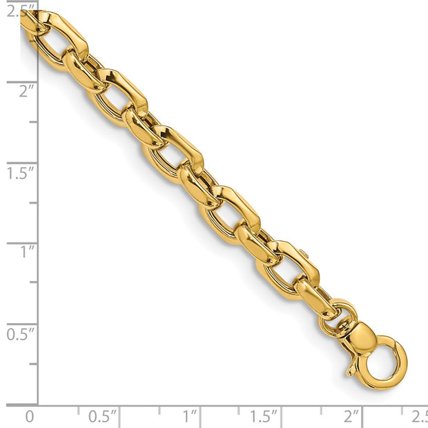14K Polished 6.75mm Fancy Cable Link Bracelet