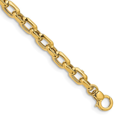 14K Polished 6.75mm Fancy Cable Link Bracelet