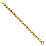 14K Polished 7.9mm Fancy Knife-edge Rolo Link Bracelet