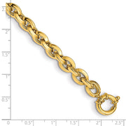 14K Polished 7.9mm Fancy Knife-edge Rolo Link Bracelet