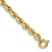14K Polished 7.9mm Fancy Knife-edge Rolo Link Bracelet