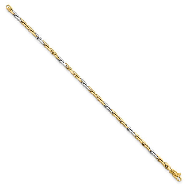 14K Two-Tone Polished 2.5mm Fancy Link Bracelet