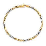 14K Two-Tone Polished 2.5mm Fancy Link Bracelet