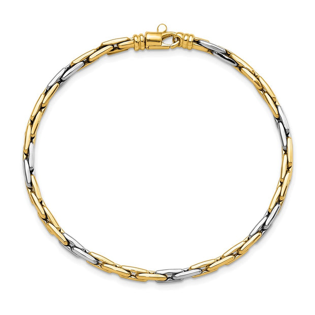 14K Two-Tone Polished 2.5mm Fancy Link Bracelet