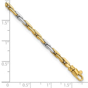 14K Two-Tone Polished 2.5mm Fancy Link Bracelet