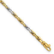 14K Two-Tone Polished 2.5mm Fancy Link Bracelet