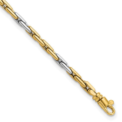 14K Two-Tone Polished 2.5mm Fancy Link Bracelet