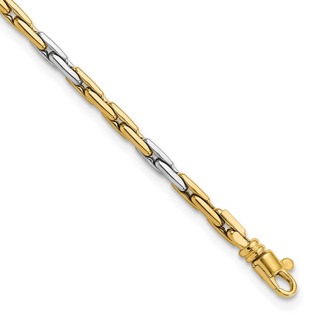 14K Two-Tone Polished 2.5mm Fancy Link Bracelet
