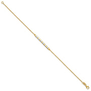14K Two-tone Square Beaded Bracelet