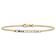 14K Two-tone Square Beaded Bracelet