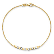 14K Two-tone Square Beaded Bracelet