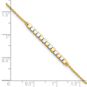 14K Two-tone Square Beaded Bracelet