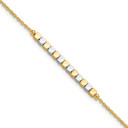 14K Two-tone Square Beaded Bracelet