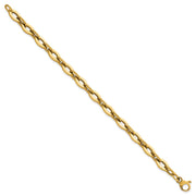 14k Polished Fancy Flat Cable Link Bracelet