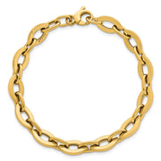 14k Polished Fancy Flat Cable Link Bracelet