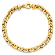 14K Polished 5.75mm Fancy Cable Link 7.5 Inch Bracelet