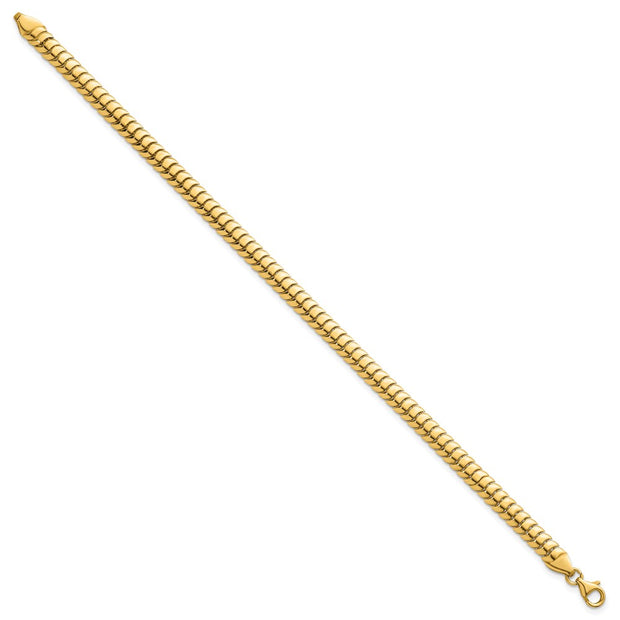14K Polished 5mm Fancy Herringbone Link Bracelet