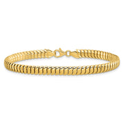 14K Polished 5mm Fancy Herringbone Link Bracelet