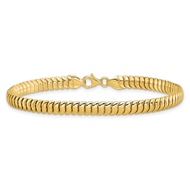 14K Polished 5mm Fancy Herringbone Link Bracelet